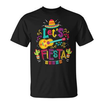 Cinco De Mayo Lets Fiesta Dancing Drinking Gifts Unisex T-Shirt | Mazezy