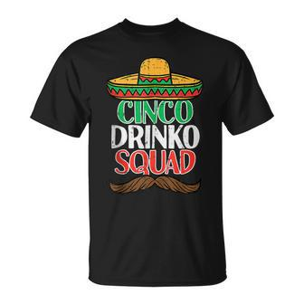 Cinco Drinko Squad Funny Cinco De Mayo Mexican Fiesta Party Unisex T-Shirt | Mazezy