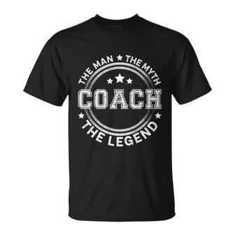Coach The The Myth The Legend Coach Gift Unisex T-Shirt - Monsterry UK