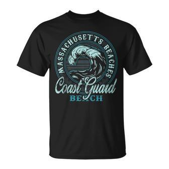 Coast Guard Beach Retro Wave Circle T-Shirt - Seseable