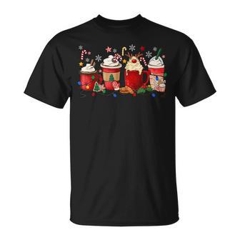 Coffee Christmas Lights Winter Cozy Xmas Coffee Lovers T-shirt - Thegiftio