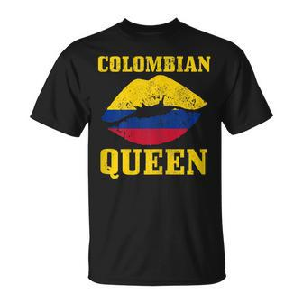 Colombian Queen Colombia Flag Pride Vintage Girls Gift For Womens Unisex T-Shirt | Mazezy