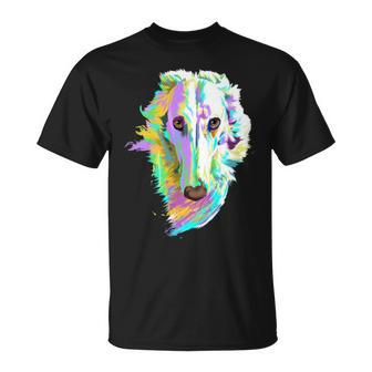 Colored Borzoi Dog Unisex T-Shirt | Mazezy