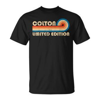 Colton Name Personalized Funny Retro Vintage Birthday Unisex T-Shirt | Mazezy