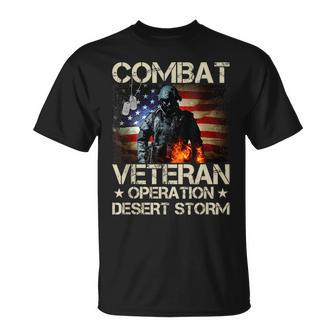 Mens Combat Veteran Operation Desert Storm Soldier T-Shirt - Seseable