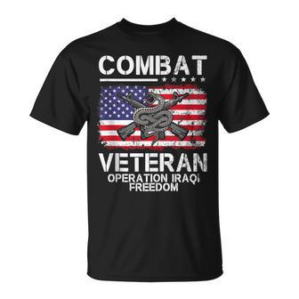 Combat Veteran Operation Iraqi Freedom Veterans Day Iraq T-Shirt | Seseable CA