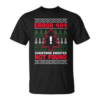 Computer Error 404 Ugly Christmas Sweater Not Found Pajama V2T-shirt - Seseable