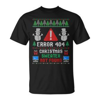 Computer Error 404 Ugly Christmas Sweater Nots Found T-shirt - Seseable
