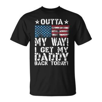 Cool I Get My Daddy Back Today Military Child T-Shirt - Seseable