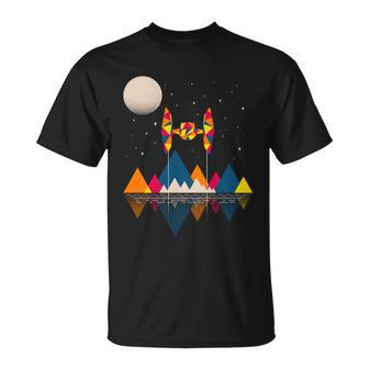 Cool Geometric Scifi Wilderness Unisex T-Shirt - Monsterry