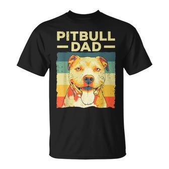 Cool Pitbull Dad For Men Father Boy Pitbull Owner Dog Lovers T-Shirt - Seseable