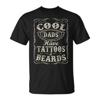 Cool Vintage Dads Have Tattoos And Beards Awesome Dads Unisex T-Shirt | Mazezy