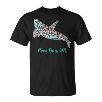 Coos Bay Oregon Upward Orca Killer Whale Native American Unisex T-Shirt | Mazezy