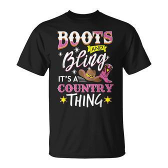 Cowgirl Boots And Bling Its Cowgirl Things Western Country T-Shirt - Seseable
