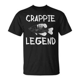 Crappie Legend Fischer Angler T-Shirt - Seseable