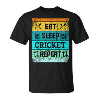 Cricket Sport Cricket Team Eat Sleep Cricket Jersey Unisex T-Shirt | Mazezy