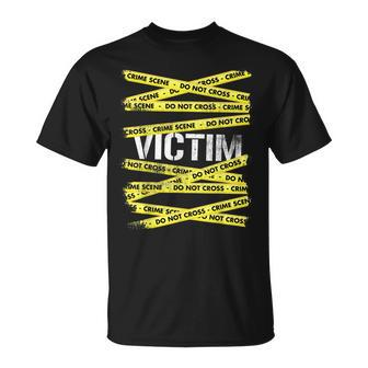Crime Scene Victim Murder Mystery Dinner Party Game Meme T-Shirt - Seseable