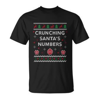 Crunching Santas Numbers Accountant Xmas Ugly Christmas Funny Gift Unisex T-Shirt - Monsterry CA