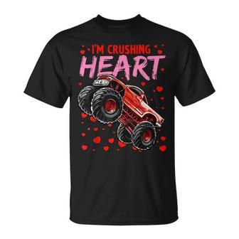I Crush Hearts Monster Truck Toddler Boys Valentines Day V2 T-Shirt - Seseable