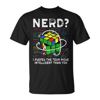 Cube Puzzle Nerd I Prefer The Term Speed Cubing T-Shirt - Seseable