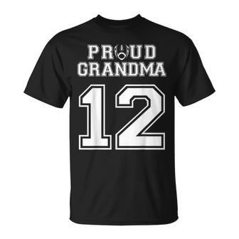 Custom Proud Football Grandma Number 12 Personalized Women Unisex T-Shirt | Mazezy AU