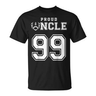 Custom Proud Football Uncle Number 99 Personalized For Men Unisex T-Shirt | Mazezy