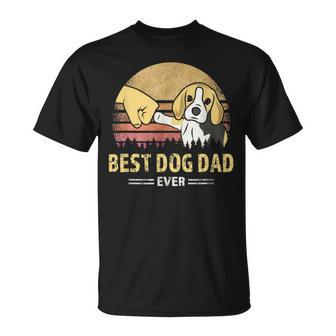 Mens Cute Best Beagle Dad Ever Retro Vintage Puppy Lover T-Shirt - Seseable