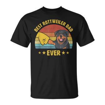 Cute Best Rottweiler Dad Ever Proud Vintage Rottie Father T-Shirt - Seseable
