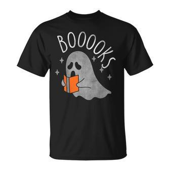 Cute Ghost Book Reading Teacher School Halloween 2022 V3 T-shirt - Thegiftio UK