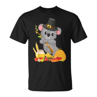 Cute Koala Bear Pilgrim - Happy Thanksgiving Holiday Autumn T-shirt - Seseable