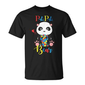 Cute Panda Bear Lovers Papa Panda Autism Father Puzzle Baby Unisex T-Shirt | Mazezy