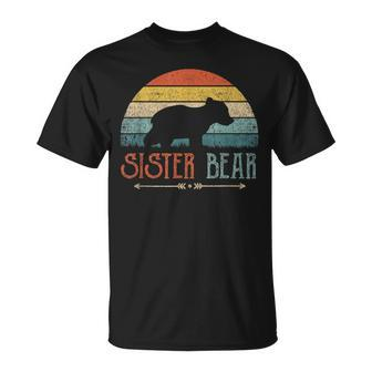 Cute Sister Bear Retro Little Sister Vintage Big Sister T-shirt - Thegiftio UK