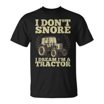 Cute Tractor For Men Dad Kids Agriculture Farmer Snore Truck Unisex T-Shirt | Mazezy