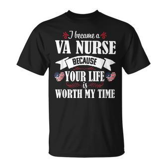 Cute Worth My Time Va Nurse Veteran Nursing Women T-shirt - Seseable