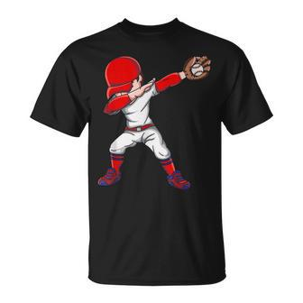 Dabbing Baseball Player Boys Drawing With Baseball Ball T-Shirt - Seseable