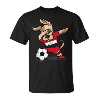 Dabbing Dog Iraq Soccer Fans Jersey Iraqi Football Lovers T-shirt | Seseable UK
