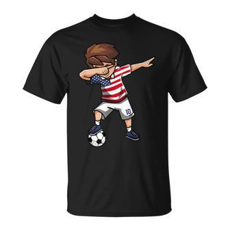 Dabbing Soccer Boy United States Football Jersey Unisex T-Shirt | Mazezy