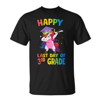Dabbing Unicorn Happy Last Day Of 3Rd Grade Graduate Shirts Unisex T-Shirt | Mazezy