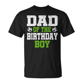 Dad Of The Birthday Boy Soccer Player Vintage Retro T-Shirt - Seseable