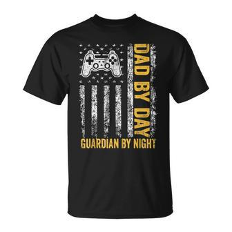Dad By Day Guardian By Night Video Games Lover Unisex T-Shirt | Mazezy