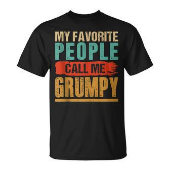 Mens Dad Grandpa My Favorite People Call Me Grumpy T-Shirt - Seseable