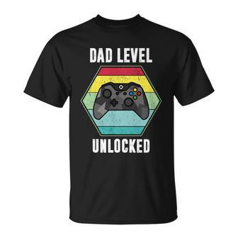 Dad Level Unlocked Gamer Vintage Unisex T-Shirt - Monsterry