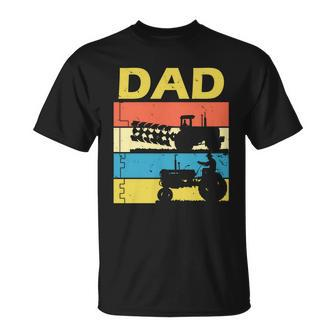 Dad Life Tractor Farmer Retro Tractor Unisex T-Shirt - Monsterry