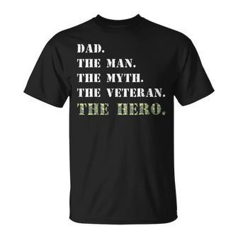 Dad The Man Myth Usa Veterans Day Camouflage T-Shirt - Seseable