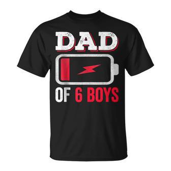 Dad Of Six Boys Fathers Day Daddy Of 6 Sons Father T-shirt - Thegiftio UK