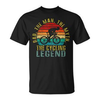 Dad The Man The Myth The Cycling Legend Funny Retro Unisex T-Shirt - Seseable