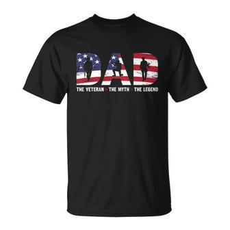 Dad The Veteran The Myth The Legend Veterans Day Gift Unisex T-Shirt - Monsterry UK