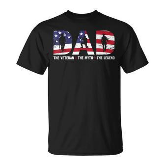 Dad The Veteran The Myth The Legend Veterans Day Unisex T-Shirt - Seseable