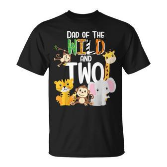 Dad Of The Wild And Two Zoo Theme Birthday Safari Jungle T-Shirt - Seseable