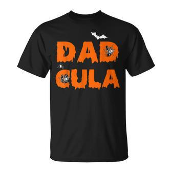 Dadcula Halloween Funny Letter Print Dad Top Men Women Unisex T-Shirt | Mazezy